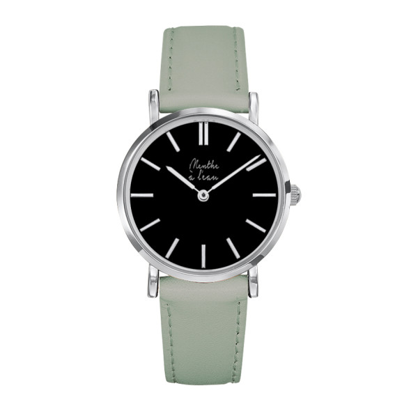la véritable cuir vert d'eau F noir B chromé-F