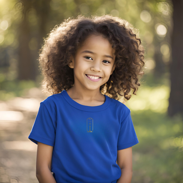T-shirt enfant bleu roi cartouche TADOUPIKA