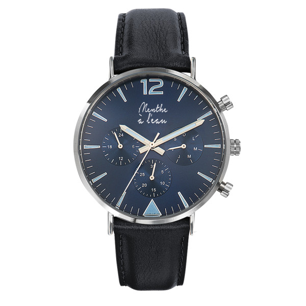 la précise cuir noir F bleu-H