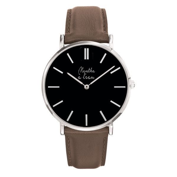 la véritable cuir marron F noir B chromé-H
