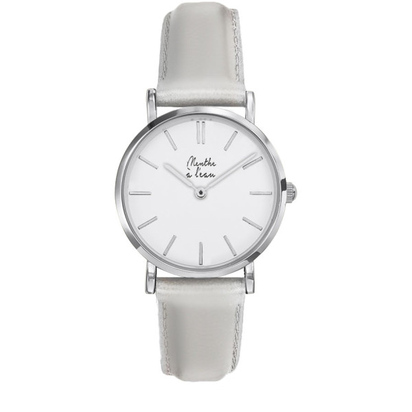 la véritable cuir argenté F blanc-F
