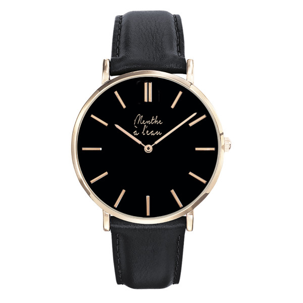 la véritable cuir noir F noir B doré rose-H