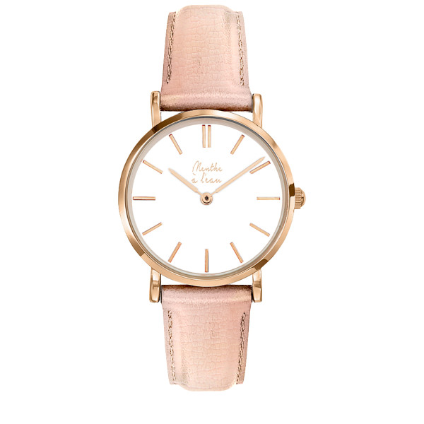 la véritable cuir rose gold F blanc-F