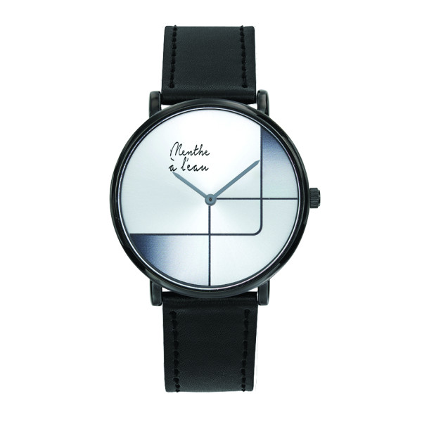 l'indécise façon cuir noir design-F