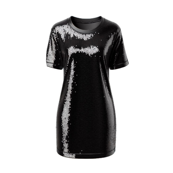 Robe droite à sequins noirs – Hator collection